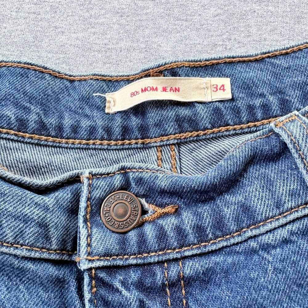 Levi's "Big E" Mom Jeans Womens 34 High Rise Blue Denim Jeans 34x30